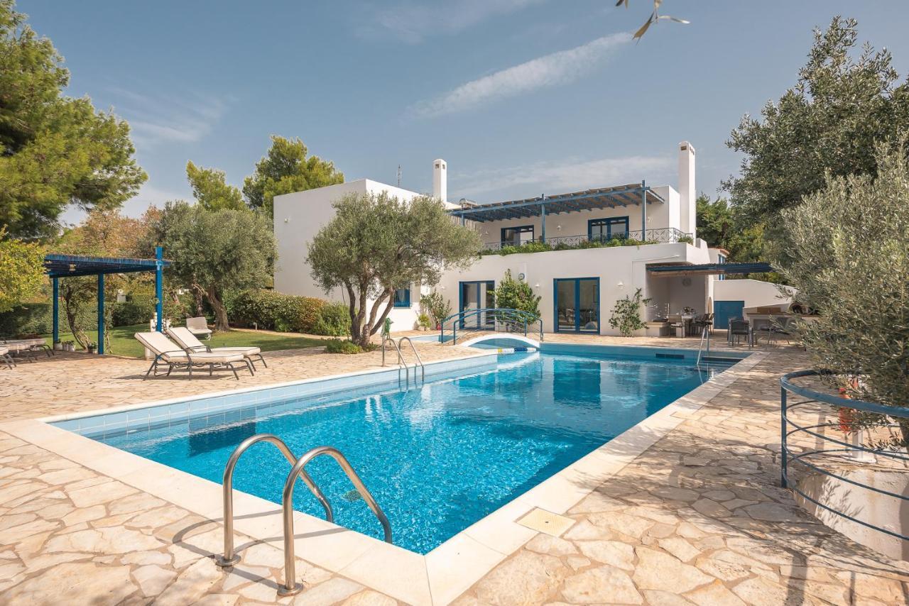 Summer Villa Pasiphae Private Pool - Bbq -Beach 2Min Sunion Exteriör bild