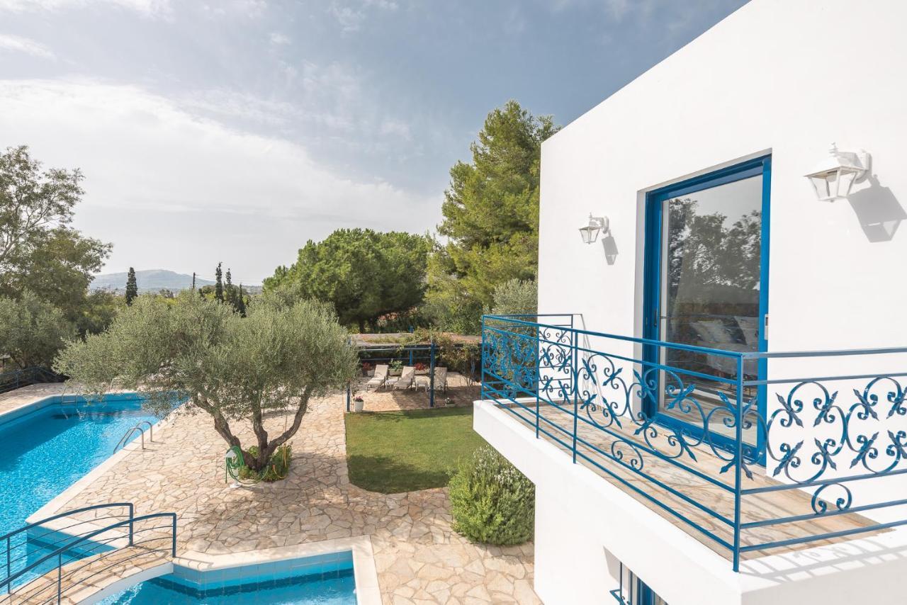 Summer Villa Pasiphae Private Pool - Bbq -Beach 2Min Sunion Exteriör bild