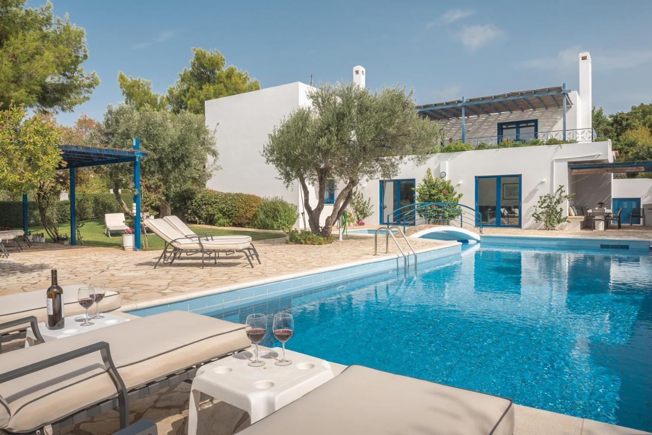 Summer Villa Pasiphae Private Pool - Bbq -Beach 2Min Sunion Exteriör bild