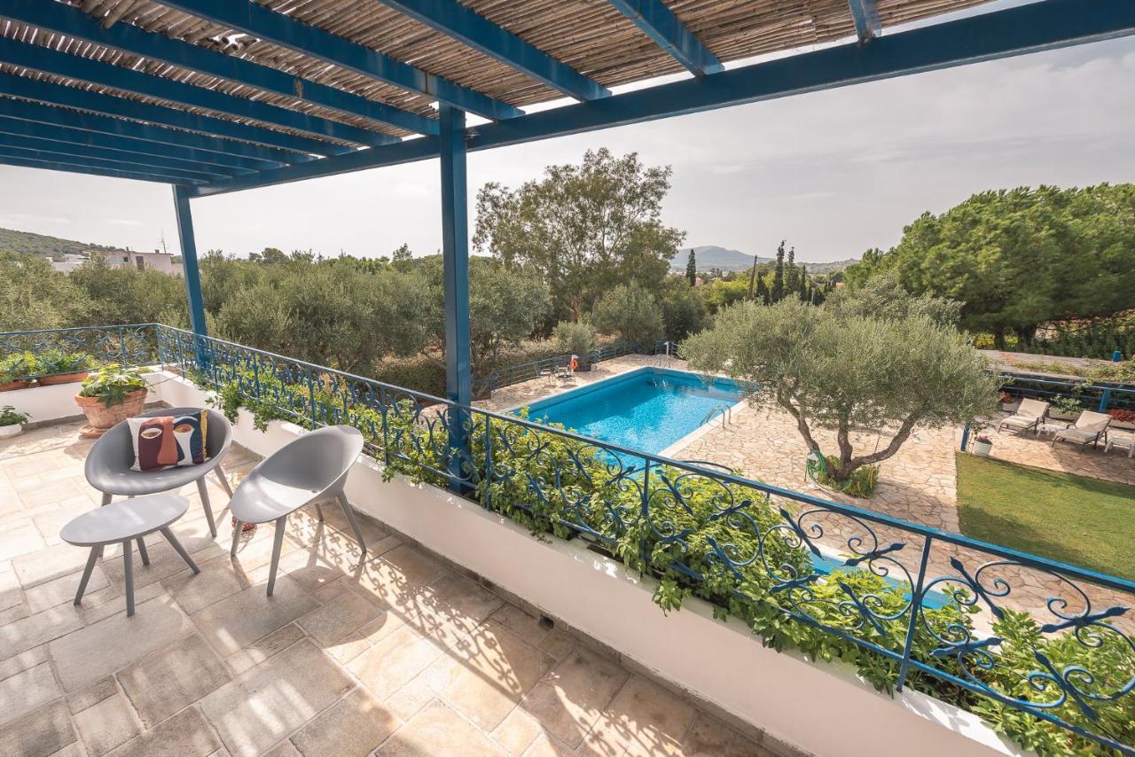 Summer Villa Pasiphae Private Pool - Bbq -Beach 2Min Sunion Exteriör bild