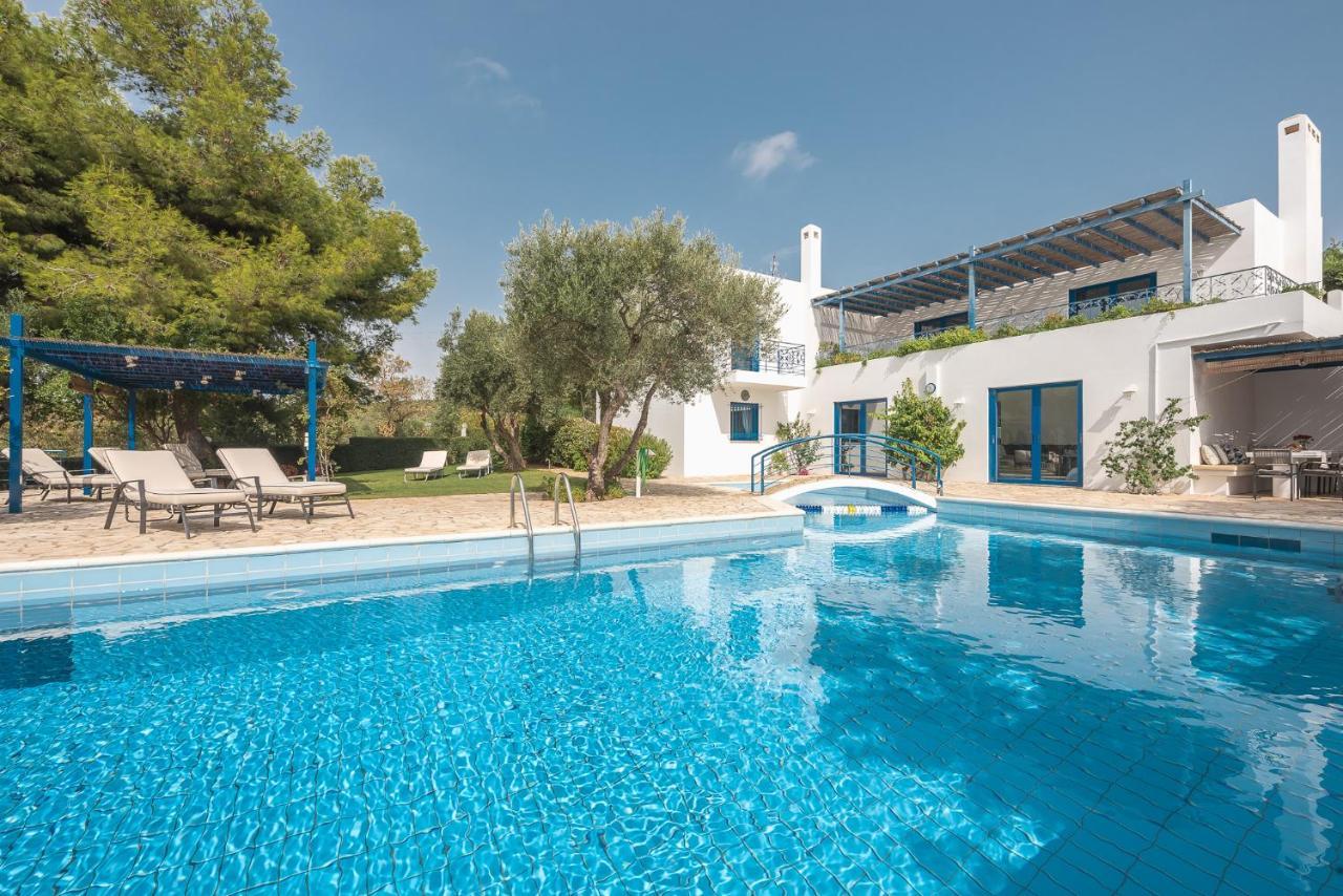 Summer Villa Pasiphae Private Pool - Bbq -Beach 2Min Sunion Exteriör bild